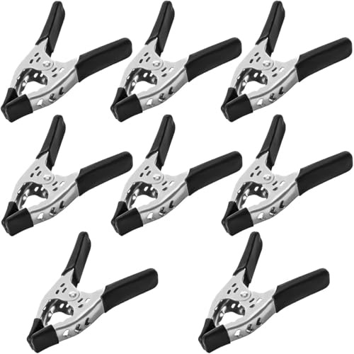 Lot of 8-6 inch Spring Clamp Large Super Heavy Duty Spring Metal Black - 2.5 inch Jaw Opening