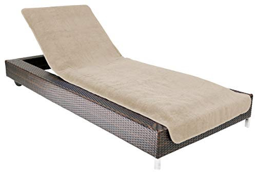 Brandsseller Copertura per Lettino 75x200 cm – Fodera in Spugna protettiva, Asciugamano in Cotone 100%, lavabile, antiscivolo, certificato Oeko-Tex – Taupe/Grigio