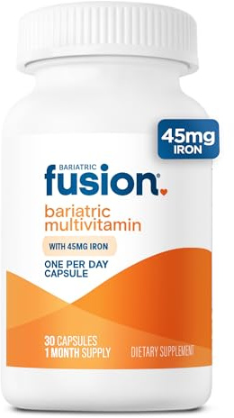 Bariatric Fusion Multivitamin with Iron for Women and Men | Once Daily Capsule | GLP-1 Vitamins | 45mg Iron | 30 Count |1 Month Supply