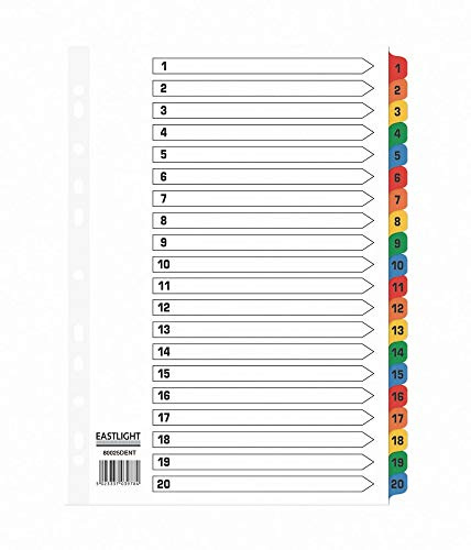 ValueX Index 1-20, A4, onglets colorés en Mylar