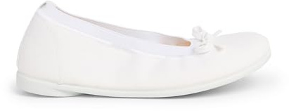 Pisamonas Bailarinas Niña Elástico Manoletina Tela Lazo Talla 25 Color Blanco