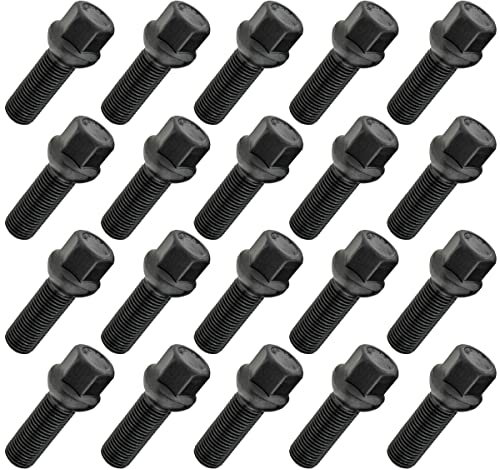 20x Radschrauben Radbolzen M14x1,5 35mm Kugel Schwarz Längenauswahl SW17