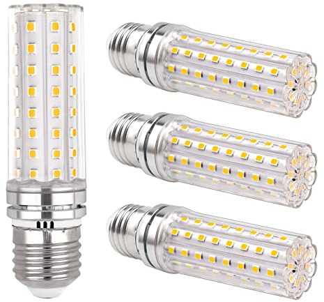 SCNNC LED Maiskolben E27 12W, 220-240V, 1200LM Neutralweiß 4000K, Nicht Dimmbar, Ersetzt 100W Glühbirnen, E27 Kleine Edison LED Maiskolben für Tischlampe/Wandlampe/Kronleuchter/Stehlampe, 4 Stück