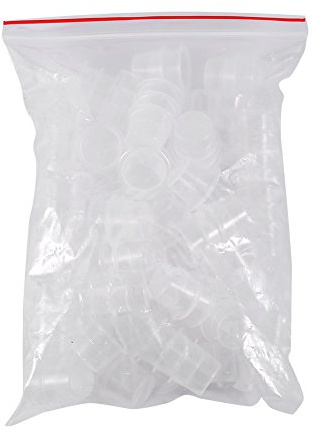 Dekaim Ink Caps, 100pcs/Set Tattoo Ink Cap, Gobelets pour Encre de Tatouage Caps, Cup Pot Medium Large Plastic Microblading Pigment Accessories Holder pour Tattoo Ink Fournitures (M)
