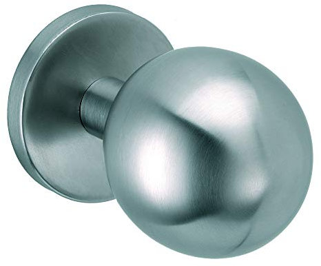 AZERODESIGN-Pomo Puerta Exterior-Pomo Puerta -Tirador Puerta Entrada Central -Material Acero Inoxidable -Diametro de esfera 68mm y diametro de la base 70mm -Instalacion con Tornillo Central