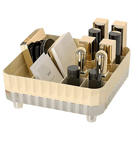 wordmouk Organizzatore di Trucco Compartimento Diviso Organizzatore Rossetto Conservazione Del Rossetto 12 Slot Di Stoccaggio Cosmetico Cassa di Esposizione Dei Cosmetici Dei Gioielli Bianco Crema
