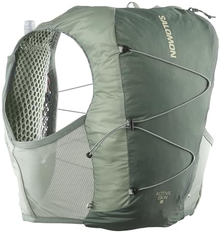 Salomon Active Skin 8 Gilet d'hydratation Trail Running Randonnée Vélo Unisexe avec flasques d'hydratation incluses