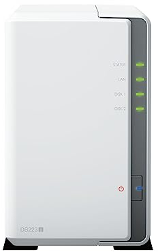 Synology DS223j - Discstation NAS a 2 bay (Realtek RTD1619B 4 core 1,7 GHz 1 GB DDR4 Ram 1 porta LAN RJ-45 1 GbE) da 4 TB bundle con 2 dischi rigidi NAS Seagate IronWolf (ST2000VN003)