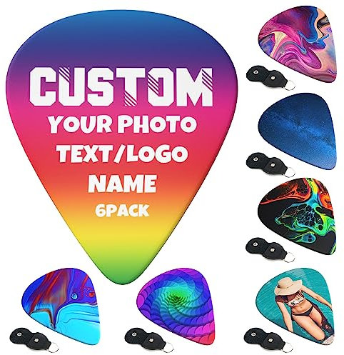 Personalisierte Gitarren-Plektren-Benutzerdefinierte Gitarren-Plektren-Mit Individuellem Namen/Bild/Logo-Geschenk Für Familie,Freunde,Gitarrenspieler Zum Geburtstag,Jahr-0.46mm / 0.71mm / 0.96mm
