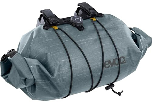 EVOC Handlebar Pack BOA WP 9 Lenkertasche, Steel | Lenkertasche, einrollbare Taschenöffnung, BOA Fit System, Reflektierender Logo-Druck, Volumen: 9l, Gewicht: 350 g
