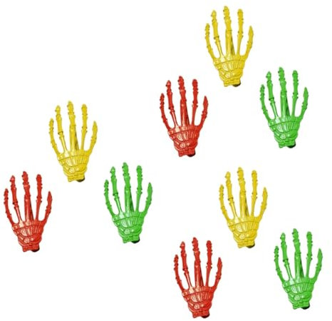 FRCOLOR 9pièces Barrette Crâne Main Alliage Accessoires Punk Halloween Élégants Et Créatifs