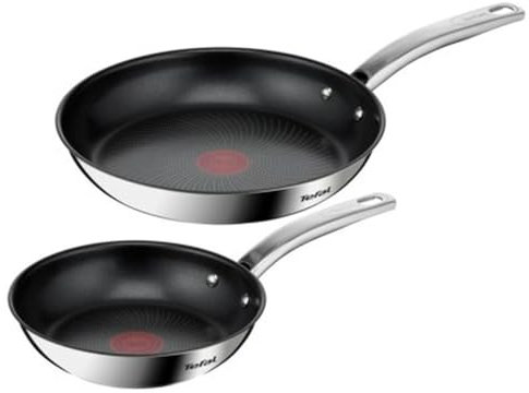 Tefal Ensemble de poêles B817S255 Acier Inoxydable 2 Pièces 2 Pièces Ø 20 cm Ø 26 cm