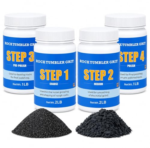 KoolStone Rock Tumbler Grit Kit [6 Pounds], Polish Up to [40 lbs.] of Rocks, 4 Steps Polish Refill Media Kit, Compatible with Any Tumbler
