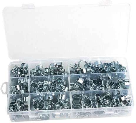 Gadpiparty Vielseitiges 135-teiliges Schlauchschellen-set Aus Metall Verzinkte Schlauchclips Federbandschellen Für Leitungen