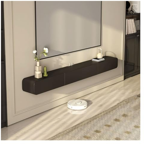 Sideboard Wohnzimmer Hängend Schwebender TV-Ständer aus Holz zur Wandmontage mit Medienschrank und zwei Schubladen, modernes, platzsparendes Entertainment-Center for Fernseher, Dekoration for Wohnzimm