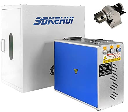 30W Raycus Laser Making Machine Ezcad2 Laser-Graviermaschine + Drehachse, Lens 150 x 150 mm, Laser-Gravur, geteilter Laser, Marker, Engraver, für Metall/Schmuck/Kunststoff