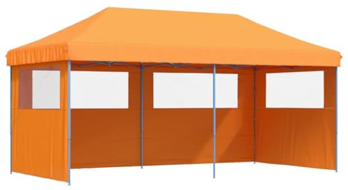 vidaXL Partyzelt Faltbar Pop-Up mit 3 Seitenteilen Orange