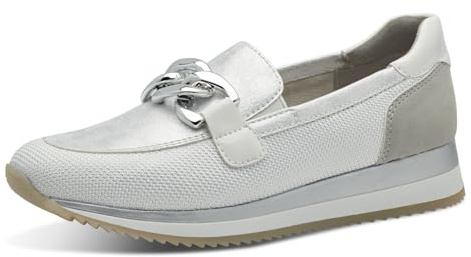 Jana Damen Slipper mit Dicker Sohle Vegan, Silber (White/Silver), 40 EU