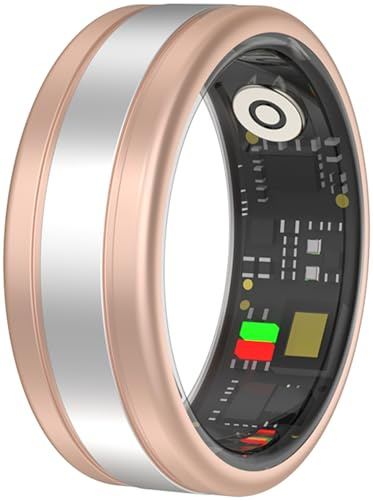 Smart Ring Android iOS Schrittzähler Smartringe für Herren Smartringe für Damen Rosegold Silber Fitness Ring Pulsmesser Sleep Tracker Aktivitätstracker Smartring Gestensteuerung Fitness Ring Größe 9