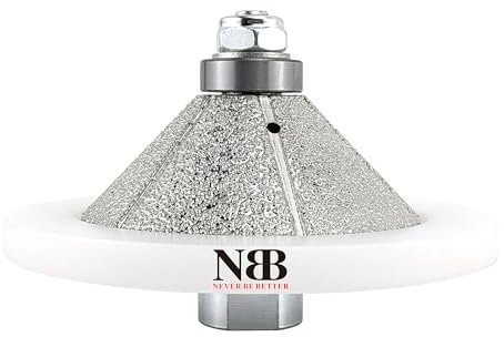 NBB Fresas para corte de chaflanes de diamante Rueda perfiladora diamante con guía cubierta más grande y M14 broca para perfilar porcelana baldosa cerámica granito mármol piedra (Bevel E30)