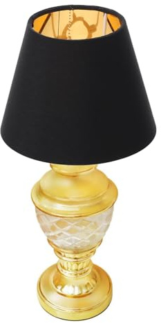 QUMIIRITY Textil Lampenschirm Schwarz-gold Handmade Stoff Lampenabdeckung Für Kronleuchter Stehlampen Weiches Lichtfilter Passend Für Schlafzimmer Hoteldekor