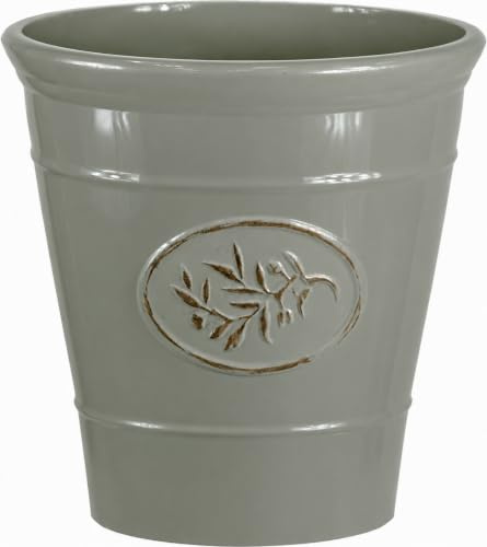 Muddy Hands Decorative Plastic Olive Planter Outdoor Garden Flower Herb Tree Plant Pot (Grey, 34 Litre)