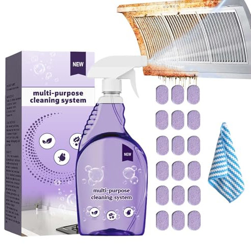 Dr Clean Spray pour fours, tablettes et vaporisateur pour nettoyant four, spray multi-usages Nuroclean avec tablettes, nettoyant four tout usage puissant pour éliminer les taches (18)