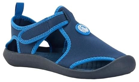 AQUASTIC Noni Kinder Barfuß-Sandalen – Breite Zehenbox, Grippy TPR-Sohle, atmungsaktiv, schnell trocknend, EVA-Dämpfung (Blau, EU Schuhgrößensystem, Grundschulkind, Numerisch, M, 26)
