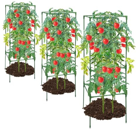Jaula de Tomate | Soporte de tomate para macetas y balcón | Marco sólido de 3 piezas para escalar vegetales fruta frijoles camas de jardín macetas terraza
