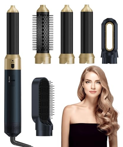 Journeyside Spazzola ad Aria Calda per Capelli 5 in 1, 1000 W Airstyler Asciugacapelli Multifunzione per Styling, 3 Temperature Regolabili, Spazzola ad Aria per Asciugare, Volumizzare, Lisciare,Blu