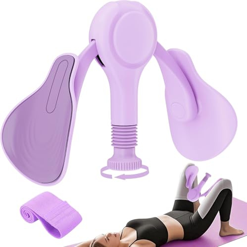 Oberschenkeltrainer,Beckenboden Trainer Damen für Frau,Anti-Rutsch 360° Rotation Thigh Master mit Resistance Bands,Beinpresse für Zuhause,Beckenbodenmuskeltrainer,Trimmer-Innenschenkel (Lila)