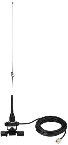 Bingfu VHF UHF Dualband Mobilantenne 53cm, PL259 mit Halterung und 5m Kabel | 136–174/400–460 MHz Funkantenne für Amateurfunk, Zwei-Wege-Funkgeräte, Auto, LKW und Wohnmobil