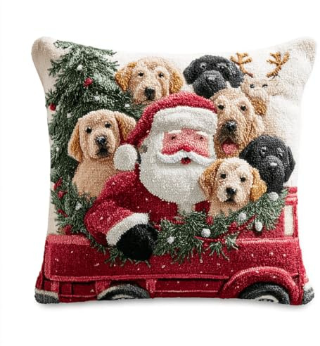 ANSIWEIGO Juego de cojines de nudos, 43 x 43 cm, juego de anudados para niños y adultos con diseño de Navidad, alfombra de nudos hecha a mano con efecto 3D, como regalo de Navidad 16