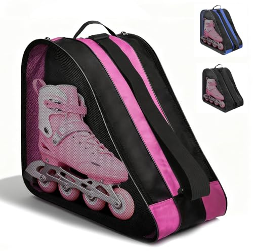 NICEWAT Rollschuh Tasche Inliner Tasche, Kinder Skatertasche mit Verstellbar Trageriemen, Atmungsaktive Damen & Herren Schlittschuhe, Rollschuhtasche für Rollschuhe und Eislaufschuhe
