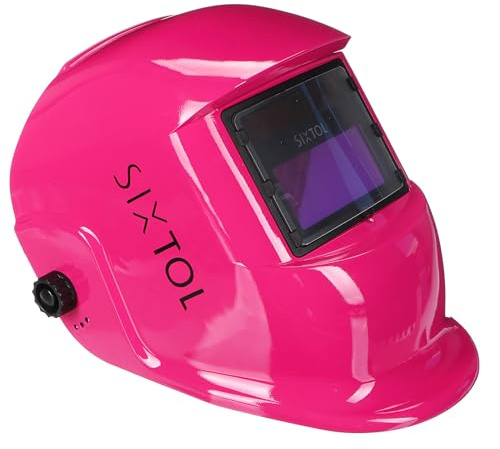 SIXTOL WELDING MASK 4 | Casque de soudage solaire automatique | Masque de soudage | Fonction ponçage | Large ombre 4/9-13 | Casque de soudage pour TIG MIG ARC | Rose