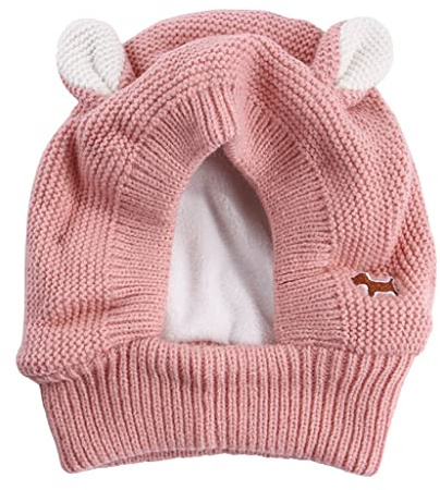 Hunde-Schlauchschal für große Hunde, Hals- und Ohrenwärmer, warme Wintermütze, gestrickte Kopfbedeckung für Komfort, Hundekostüm, Strickmütze, groß als Ohrenschutz zum Essen