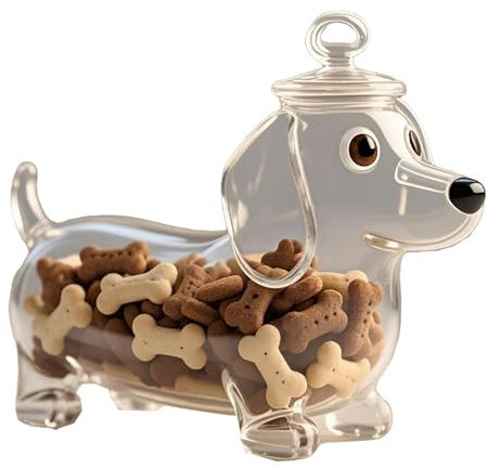 mophrati Dog Candy Jar, Sealed for Dog and Biscuits, Sausage - Jar, Covered Glass, Wine Bottle Container Pet,Kitchen