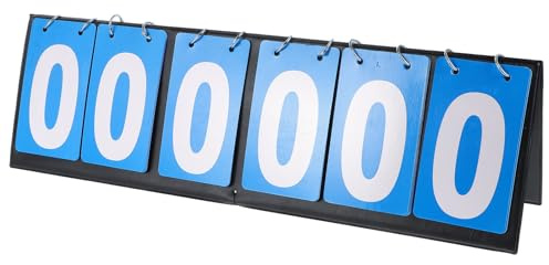 FOMIYES Tableau de Score Multifonction pour Tennis de Table Flip à 6 Chiffres Portable Couleur Bleu Marqueur pour Jeux de Sport Intérieur et Extérieur pour Basketball Pickleball et