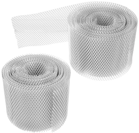 Ipetboom 2 Rotoli Rete in Alluminio per Grondaie X Parafoglie Resistenti e Filtranti Copertura per Tettoia Detriti Protezione per Scarico Pioggia e Grondaia Riduce Manutenzione e