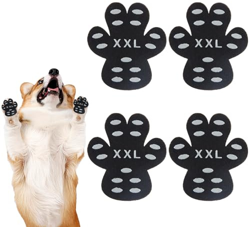 Shyllin Protezioni Zampa di Cane Antiscivolo Autoadesiva, 24 Pezzi Scarpe per Cani, Calzini Antiscivolo Cane, Calzini per Cani Trazione Antiscivolo - Cura delle Zampe e Multifunzionalità (XXL)