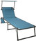 HOMECALL Aluminium-Sonnenliege mit 2 x 1 Textilene-Polsterung, schnelltrocknendem Schaumstoff, Tasche und Sonnendach, XXL (200 x 70 cm), Blau