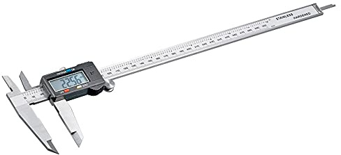 Calibro Digitale Professionale 0–300 mm in Acciaio Inox – Display LCD ad Alta Precisione – Strumento di Misura con Tasti On/Off, Zero, Inch/MM – Custodia Rigida Inclusa