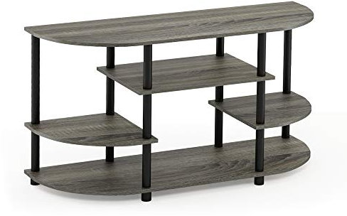 Furinno Jaya Mobile Porta TV, truciolato, Grigio/Nero (French Oak Grey/Black), 39.5 x 106.78 x 57.79 cm