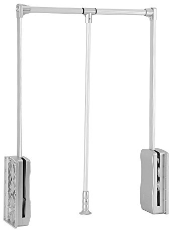 Pull Down Closet Rod, Adjustable Wardrobe Organizer Clothing Rail For Hanging Clothes Heavy Duty Clothes Rod Hanger Soft Return Space Saving for Closet Wardrobe, Adjusted from