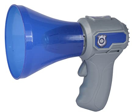 Simba 108101004 - Megafon, con Funzione di consumatore vocale, Pulsante per Sirena, 16 cm, Gioco di Ruolo, Carnevale, a Partire dai 3 Anni