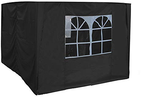 Blümme 2x2m Pop Up Gazebo 4 Side Panels Replacement Canopy Marquee Exchangeable Panel Wall - Only Side Covers Black