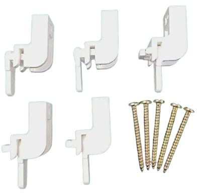 SoloGlyde Curtain Track Leverlock Brackets White Curtain Track Bracket Lever-lock Rail Track with Screws for Windows Shower Pack of 5.