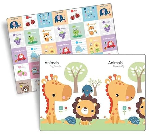 Ubaby - Alfombra de Juegos para Bebé Reversible XPE - Colchoneta Actividades Plegable - Acolchada 200 x 180 x 1 cm - Antideslizante e Impermeable