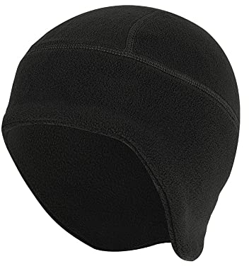 axy Fleece Mütze Wintermütze Fahrradmütze Sport Radmütze für Herren und Damen Helm Unterziehmütze Winddicht Thermo Radsport Laufmütze Radfahren Laufen Ohrenwärmer MUHE4 (Schwarz)