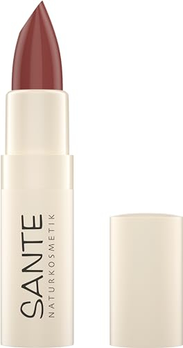 Sante Naturosmetik Moisture Lipstick 04 Hazel Nude, rossetto nutriente con acido ialuronico, effetto plump e sepilift, cura delle labbra morbide in rosso freddo, 4,5 g